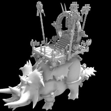 sauro stegy howdah modello uomini lucertola serafone stegadon triceratopo 3d print model - Mito3D