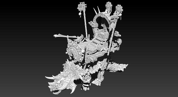 sauro stegy howdah 20 moderno modello uomini lucertola 9thage ninthage the9thage theninthage giochi tavolo miniature wargaming Dungeons and Dragons dnd 28mmscale azteco maya 3d print model - Mito3D