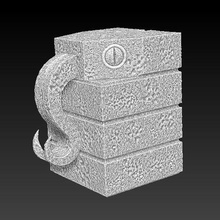 saurian totems 01 - snake bricks short version game lizardmen seraphon lizard men sculptures diorama mayan aztec terrain lustria 3d print model - Mito3D