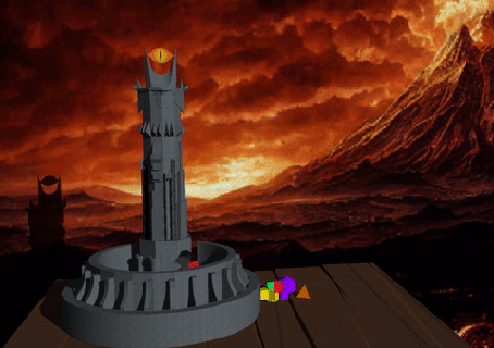 sauron dados torre jogos senhor anel lotr Sauron fantasia mago bandeja embaralhar livre 3d print model - Mito3D