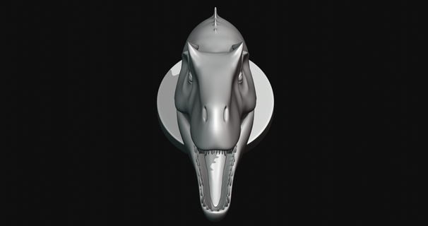saurophaganax cabeza 3d impresión modelo 3d print model - Mito3D