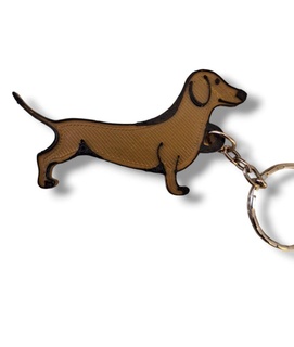 sausage dog key ring pet keychain house home 3d print model - Mito3D