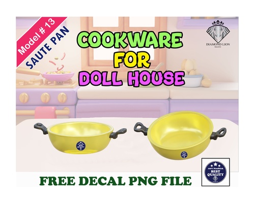 saute pan game girls toy kids cooking frying deep fryer ready to print doll house playing miniature 3d print model - Mito3D