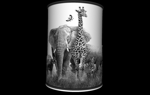 savana Lamba litofani aydınlatma Led ışık film hayvanlar hayvan fil aslan kaplan zürafa 3d print model - Mito3D