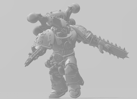 saw marines warhammer world eaters 40k chaos khorne heretic renegade marine wh40k angry corn eightbound possessed chainsaw man kitbash 3d print model - Mito3D