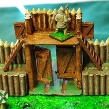 saxon burh fortified gate game 28mm building fortress historical history wargaming 3d print model - Mito3D