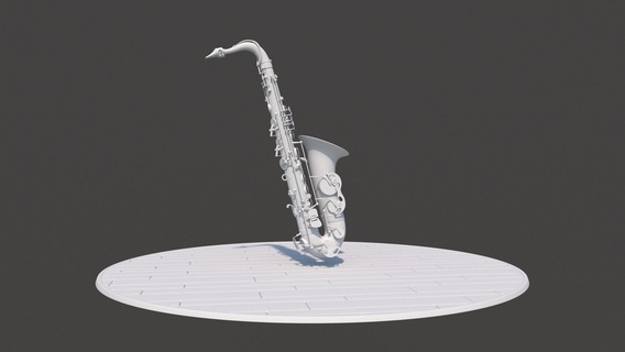 saxofone música instrumento 3d print model - Mito3D