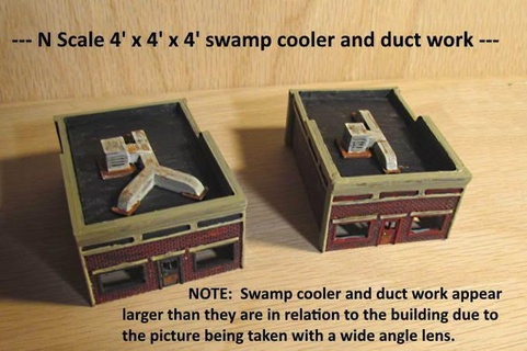 scale -- rooftop 4' 4' 4' swamp cooler ductwork Art models  3d print model - Mito3D