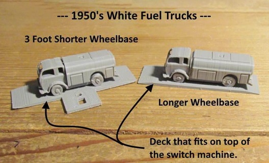 scale -- shorter wheelbase white fuel truck switch machine Art models 3d print model - Mito3D