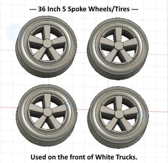 scale -- wheel tire combinations 36 40 diameters Art models 3d print model - Mito3D