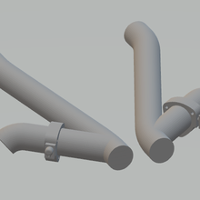 scale model car exhaust - mufflers cutouts & pipes 3d print model - Mito3D