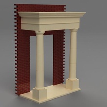 scale model portico architecture prusa 3d printed art stone scaled building architectural 3d print model - Mito3D