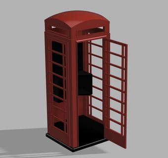 scala modello rosso Telefono scatola Britannico Londra bt Bambola bambole Casa strada 3d print model - Mito3D