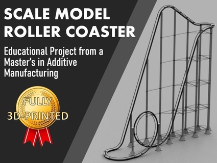 échelle modèle rouleau Coaster projet éducatif d'ingénierie boucle montagnes russes bâtiments structures 3d print model - Mito3D