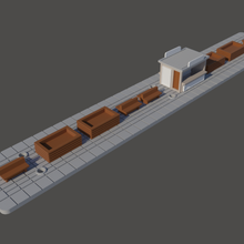 scale ride architecture train straight rail gauge house building kiosk 3d print model - Mito3D