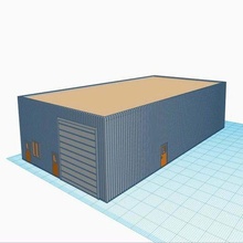scale small warehouse flat roof 1 160 1160 building model railroad trains n buildings_structures 3d print model - Mito3D