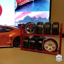 scale tire rack drift wheels & tires 1 10 sedan rc garage mst yokomo display 3d print model - Mito3D