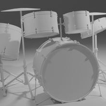 scaled model drum set architecture toy doll house kit diorama music rock 3d print model - Mito3D