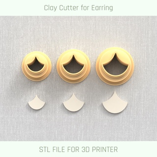 scallop mini clay cutter tools earring 3d print model - Mito3D