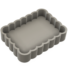 scalloped rectangle tray mould moulds molds shell edge making casting tool 3d print model - Mito3D