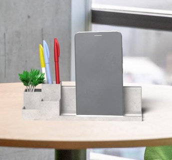 scandi teléfono estante soporte telefonosxcultos escritorio planta maceta decoración hermoso bolígrafo estacionario oficina 3d print model - Mito3D