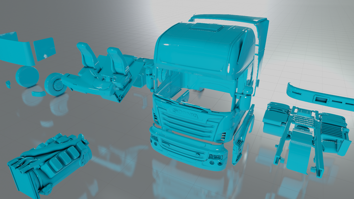 scania r500 caminhão r series 500 euro 5 v8 manual cabover linha superior gen cabine 2018 2017 2020 2019 2021 3d impressão modelo 3d print model - Mito3D
