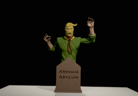 scarecrow bust batman villain rogues gallery replica statue superhero monster dc comics justice league joker harley quinn 3d print model - Mito3D