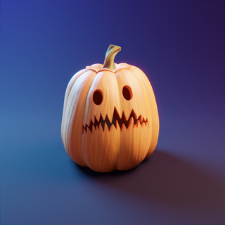 scared carved pumpkin - jack lantern- halloween halloween pumpkin carved pumpkin jackolantern jack creepy horror carved hollow candle decoration spooky  3d print model - Mito3D
