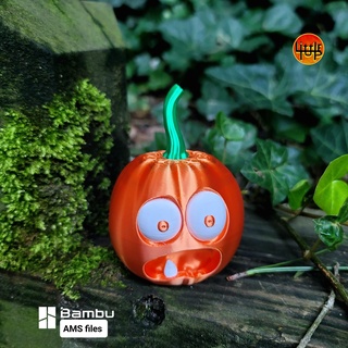 scared little pumpkin crochet knit halloween diy decoration jack-o-lantern 3d print model - Mito3D