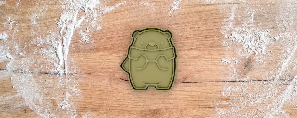 scarf bear cookie cutter cute collection cutters mold cookies bears animal animals hug 3d print model - Mito3D