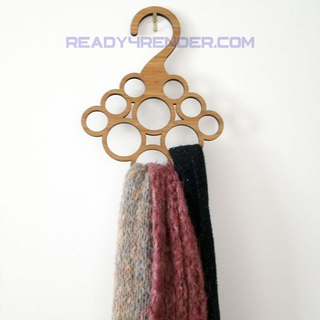 scarf holder clothing decoration coat rack pendant scarves shawl house 3d print model - Mito3D