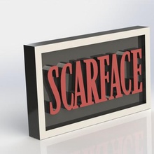 scarface placa a arte o filme taiced 3d print model - Mito3D