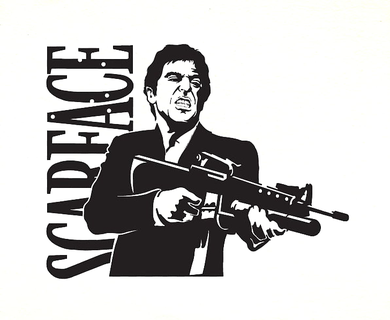 scarface silhouette wall tony montana table picture movie 3d print model - Mito3D