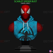 écarlate araignée buste homme merveille bandes dessinées haute qualité marve écume super héros figures fer capitaine rouge équipe 3d print model - Mito3D