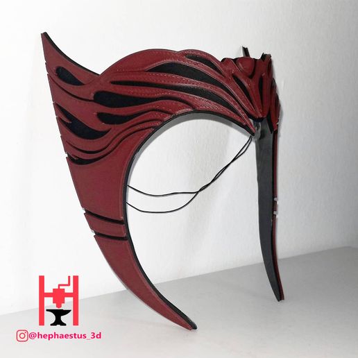kırmızı cadı taç wandavision Wanda Maximoff Agatha Kostüm oyunu sahne hayret kask vizyon 3D print model - Mito3D