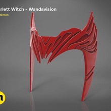 écarlate sorcière casque mode bandes dessinées cosplay femelle coiffure merveille masque costumes films unisexe rouge supervillain scélérat vision Wanda wandavision 3d print model - Mito3D