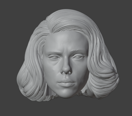 scarlett johansson head art neca headsculpt macfarlane toys marvel legends figure black widow resin 3d print model - Mito3D