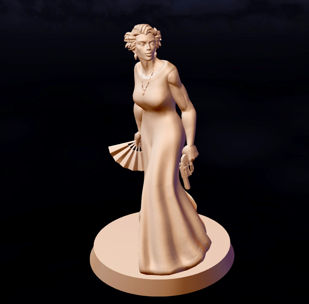 scarlett proxy fan glamour lady cthulhu investigator gambler 3D print model - Mito3D