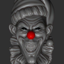 scary clown art sculptures boogeyman demon face head holiday horror joker zombie 3dprinting miniatures figurines deco pumpkin halloween fridge magnet 3d print model - Mito3D