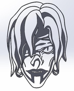 unheimlich Gesicht cliparts Kunst Engel of Tod Shinigamii Arthr Farbe Hinweis 3d print model - Mito3D