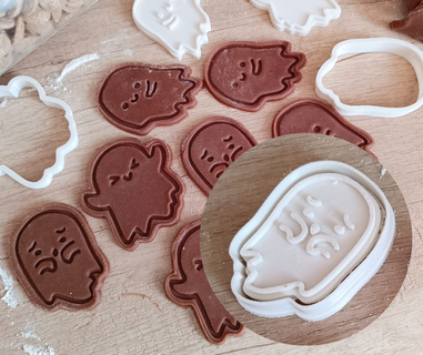 scary ghost cookie cutter baking 3d print model - Mito3D