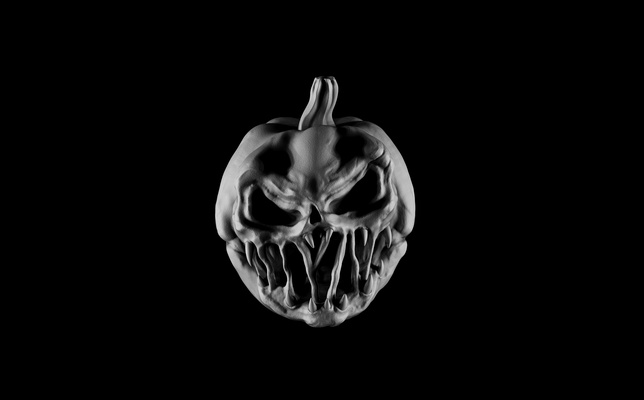 scary halloween pumkin pumpkin art decoration 3d print model - Mito3D