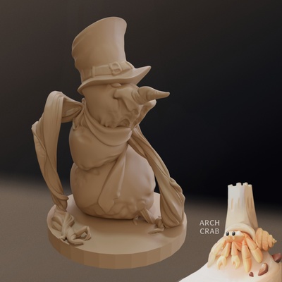 scary snowman a hat art call of cthulhu dnd miniature fiend frostgrave golem horror monster rpg snow tabletop creatures imaginary legends characters 3d print model - Mito3D
