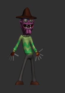 scary terry - rick morty freddy krugger animation draw terror monster halloween 3d print model - Mito3D