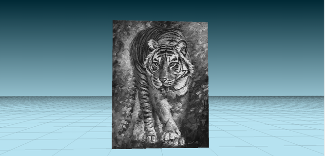 scary tiger - oil painting nightlight cover sign poster tile lithophane model 3d-model game 3d print model - Mito3D