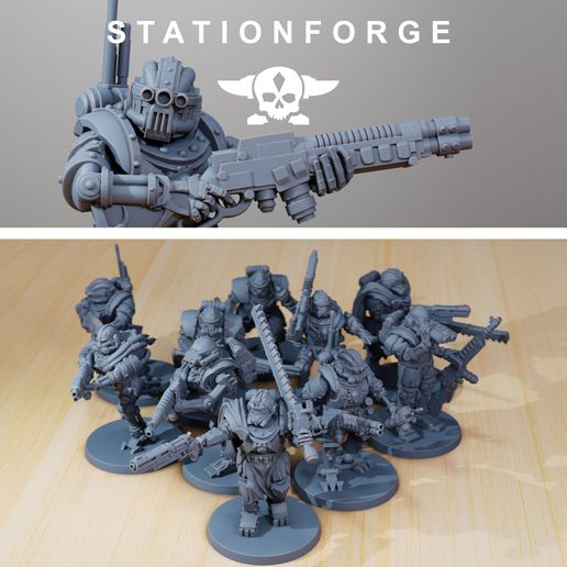 Carniceiro frontliners jogos adepto mecanicus martelo guerra 40k astra militares bits ciborgue 30k tampo mesa miniatura 3D print model - Mito3D