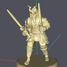 esqueleto samurai juego guerrero miniatura muertos vivientes guerra Japón 3d print model - Mito3D