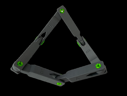 schatz linkage bar evertible cube invertible triangle math art science 3d print model - Mito3D