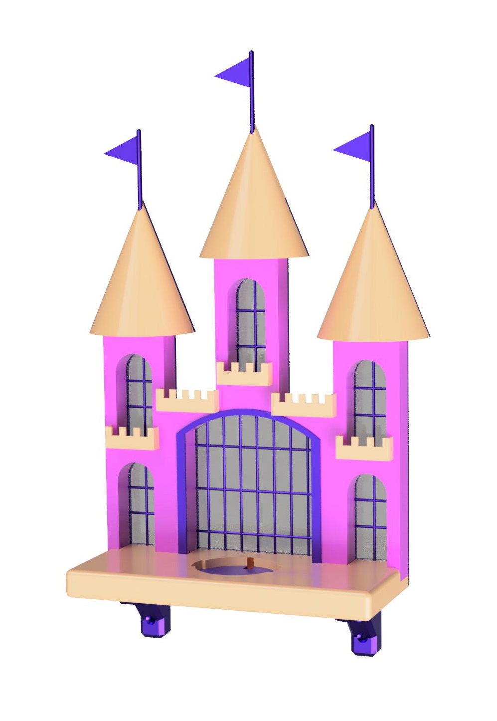 Schloss Regal Tonie Box Toniebox Magnet figuren wandregal 3D print model - Mito3D