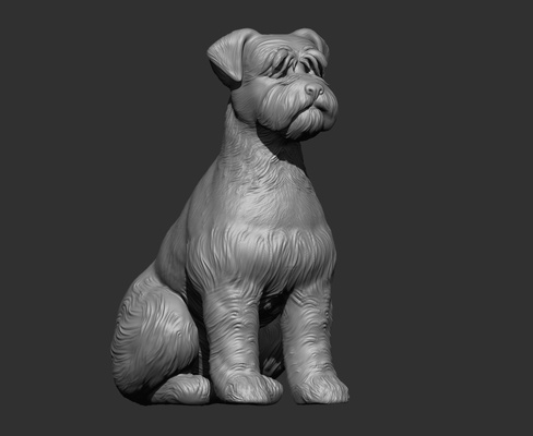 schnauzer sanat perro nöbetçi 3d print model - Mito3D